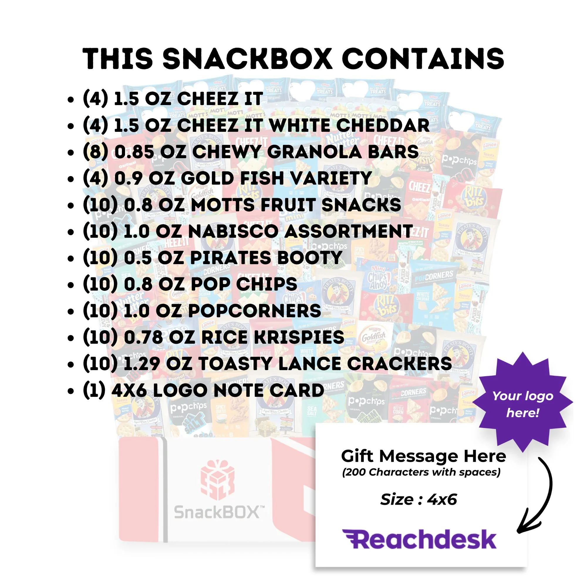 CLASSIC Office Variety Catering Care Package (90 Snacks) + Logo Note Card - Image 2