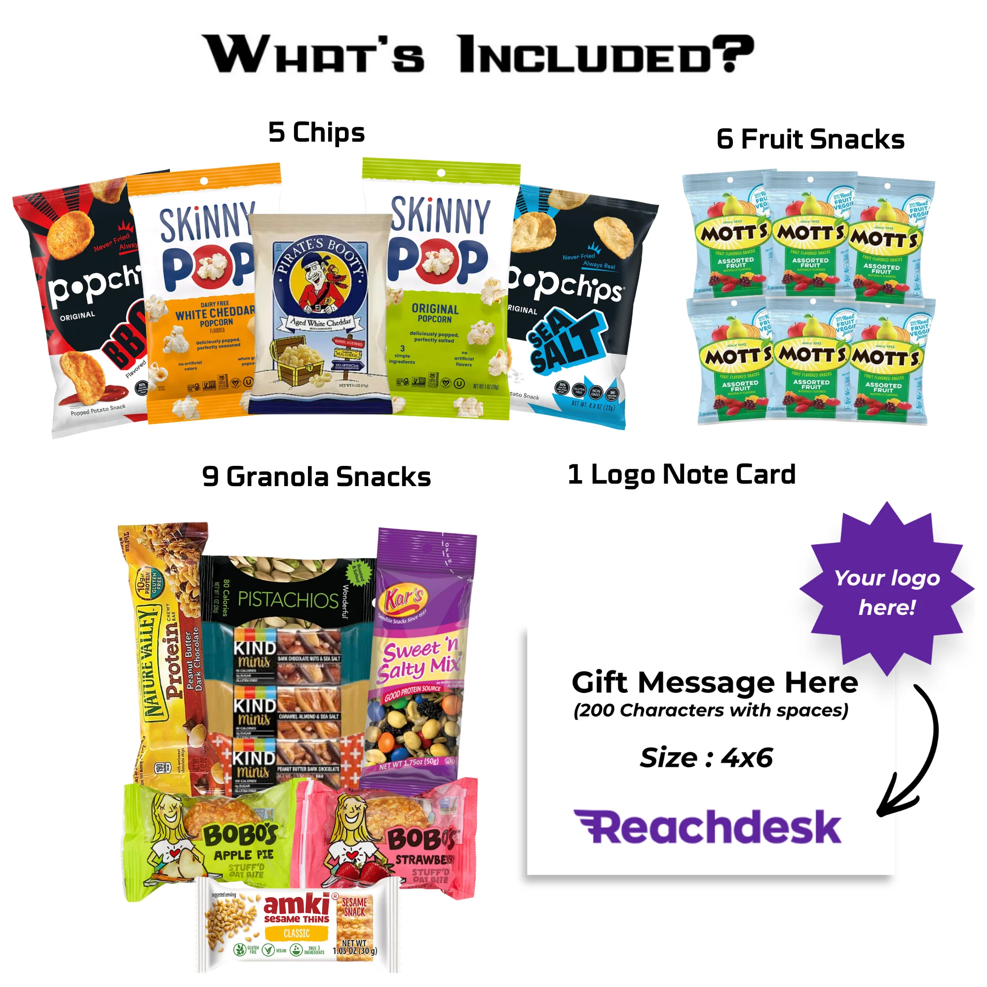 Gluten Free Care package (20 Snacks) + Logo Note Card - Image 2