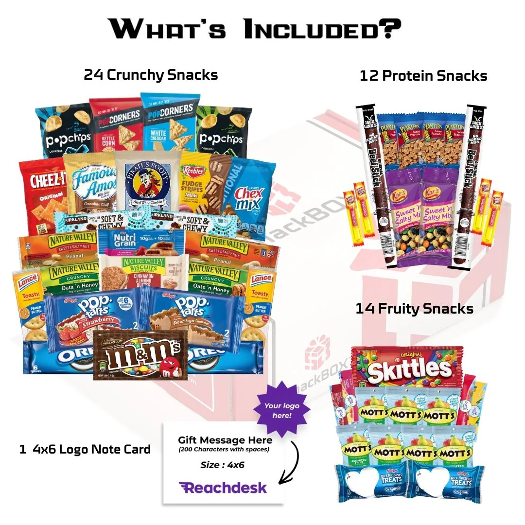 Original SnackBOX Care Package (50 Snacks) + Logo Note Card - Image 2