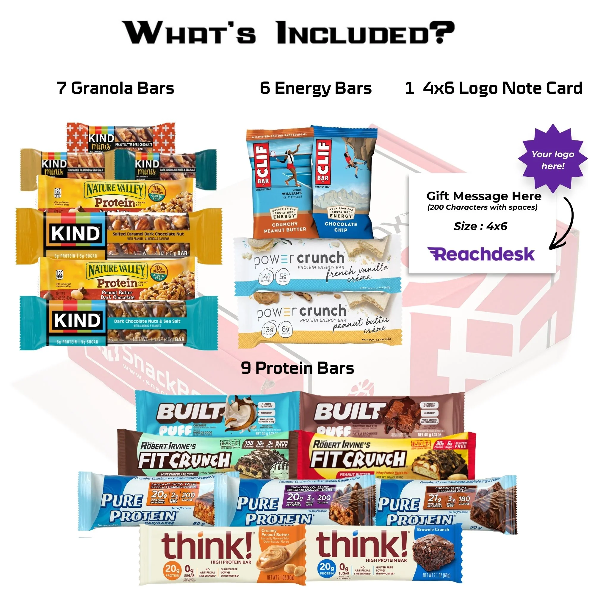 The Builder's Protein Care Package (20 Snacks) | From SnackBOX + Logo Note Card - Image 2